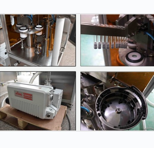 Prefilled glass syringe filling and stoppering machine